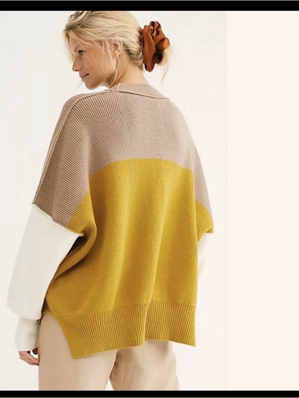 Free People Easy Street Colorblock Crewneck Sweater large - Picture 2 of 6